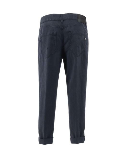 Dondup Blue Buttoned High-Waist Pants