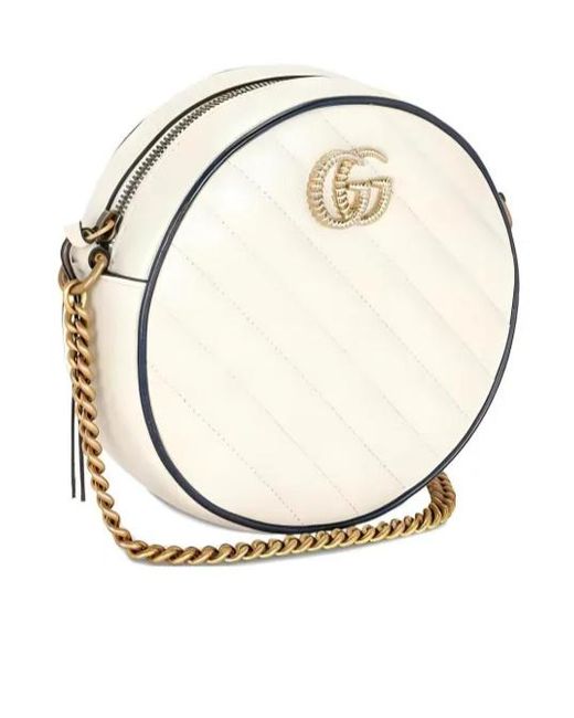 Gucci White Marmont Crossbody Bag