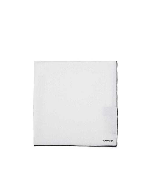 Tom Ford White Satin Pocket Square for men