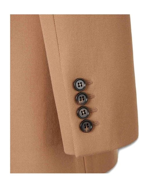 Chloé Brown Peak-Lapel Button Wool Blazer