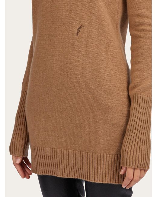 Ferragamo Brown Ferragamo Crewneck Mini Dress