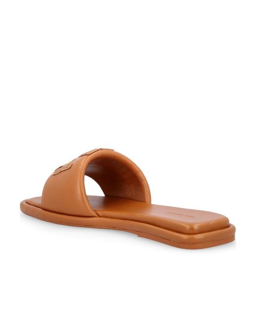 Tory Burch Natural Double T Sport Slides