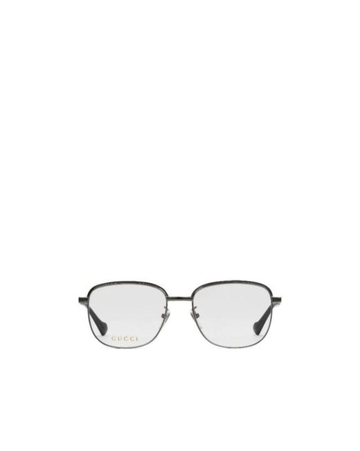 Gucci White Eyewear Square Frame Glasses for men