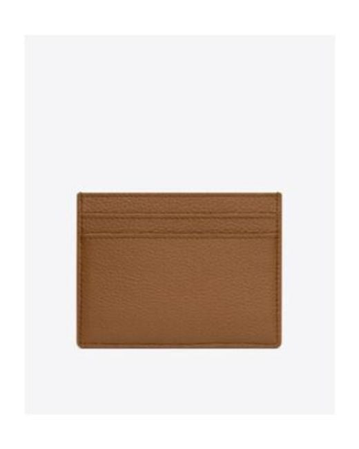 Saint Laurent Brown Cassandre Shadow Card Case for men