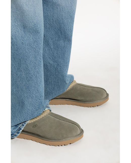 Ugg Gray Tasman Ii Logo Debossed Slippers