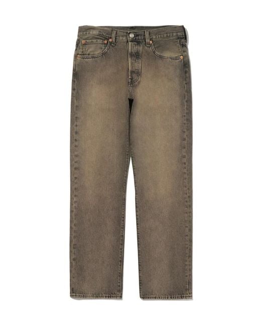 Levi's Gray 501 Original Straight-Leg Jeans for men