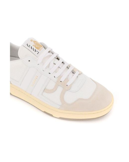 Lanvin White Clay Lace-Up Sneakers