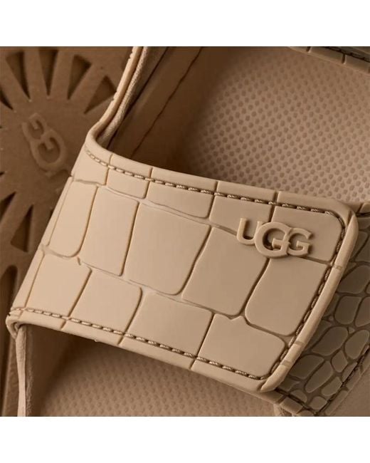 Ugg Brown Goldenglow Embossed Platform Sandals