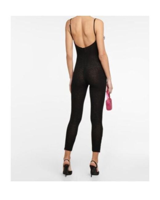 Magda Butrym Black Crochet Bustier Jumpsuit