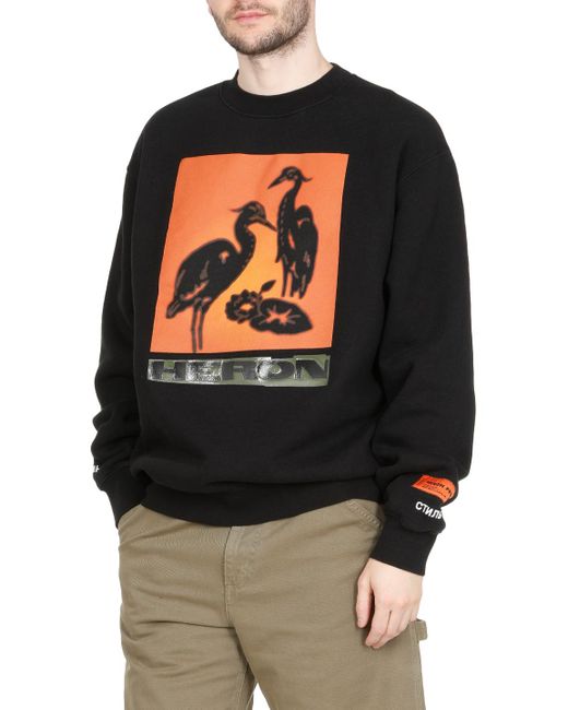 Heron Preston Black Printed Sweater for men