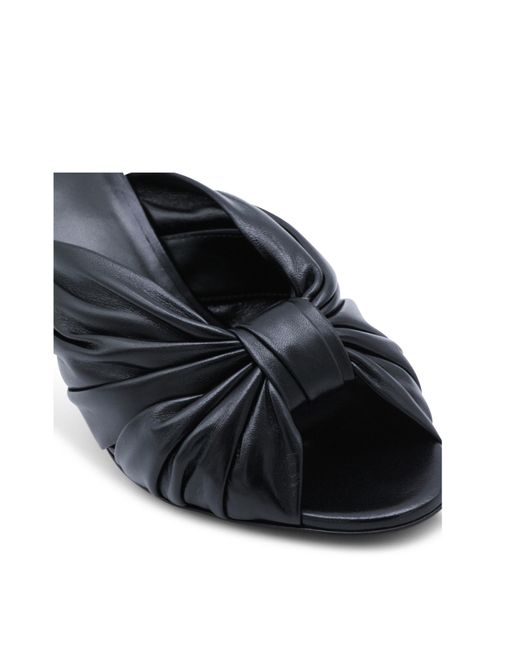 Fendi Black Bow-Detailed Gathered Heeled Sandals
