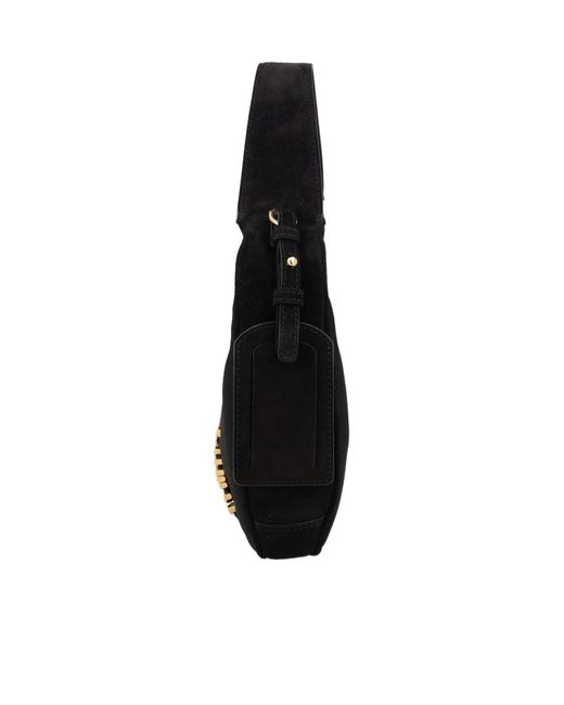 Moschino Black Logo Zip Hobo Shoulder Bag