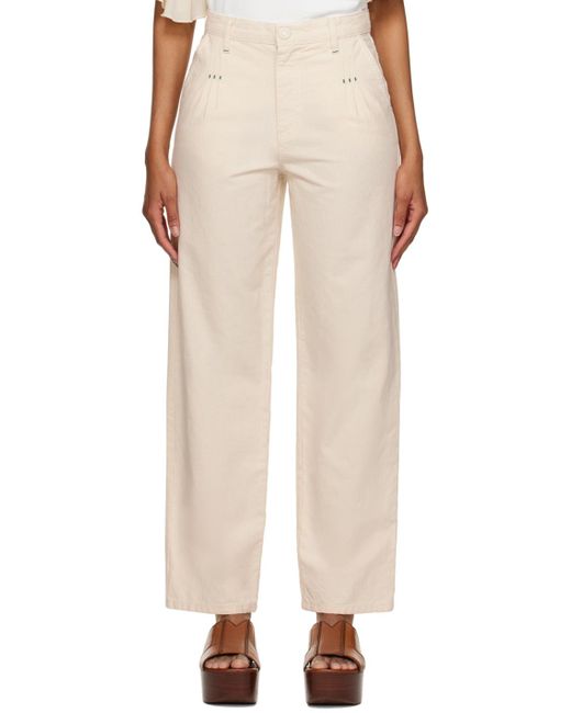 See By Chloé White See By Chloé Logo Patch Tapered Jeans