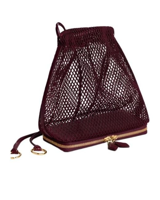 Alaïa Red Alaïa Le Pochon Mesh Shoulder Bag