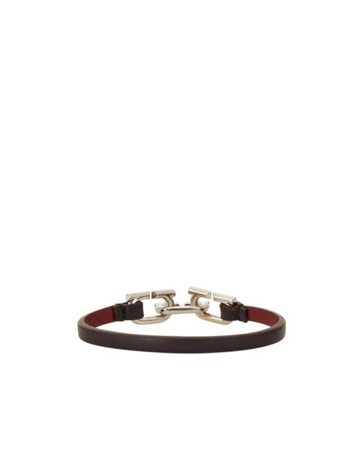 Ferragamo White Bicolor Gancini Bracelet for men