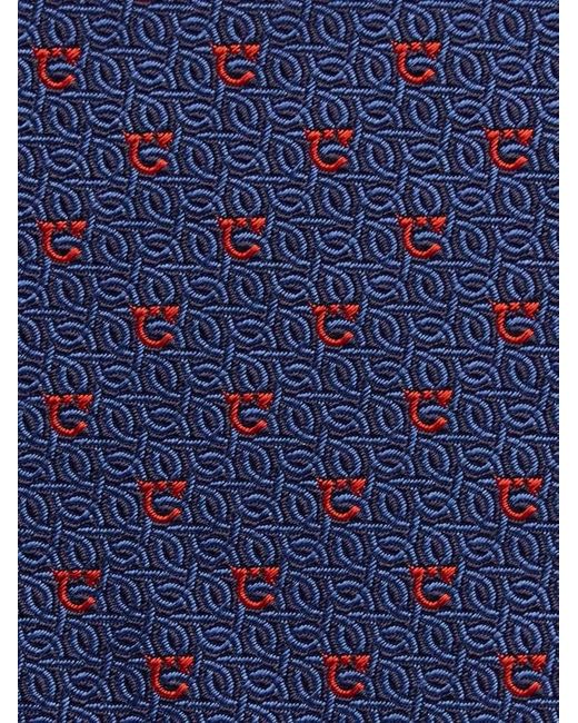 Ferragamo Blue Jacquard Tie for men