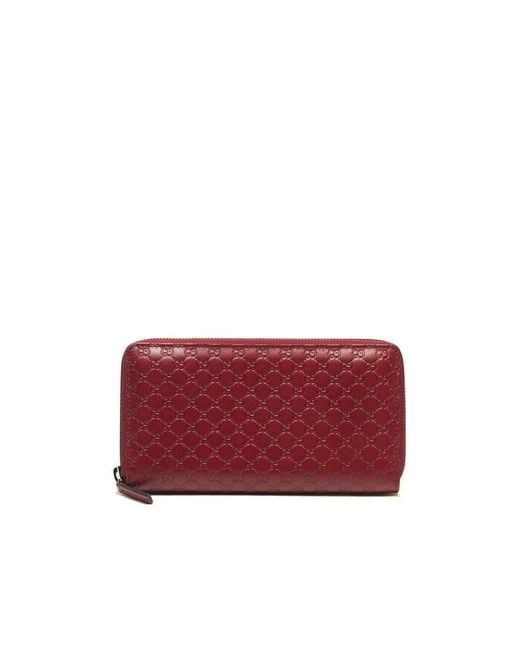 Gucci Red Logo Embossed Wallet