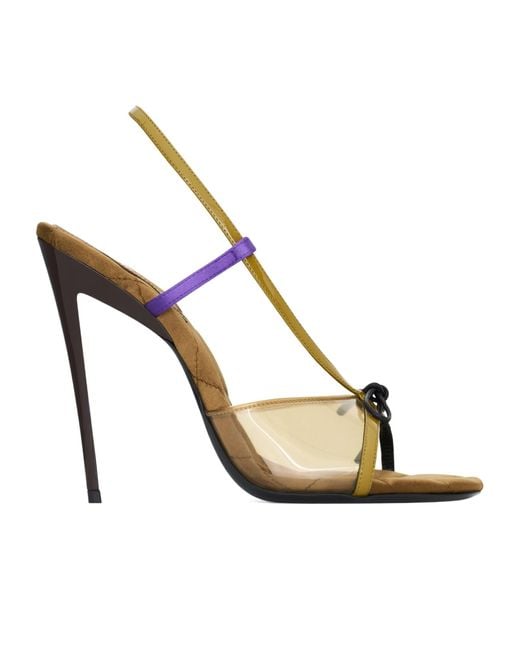 Saint Laurent Metallic Jean Sandals
