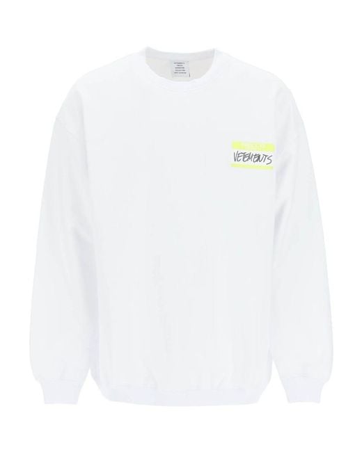 Vetements White Logo Sweater for men