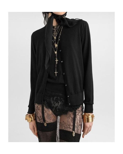 Dolce & Gabbana Black Cashmere Cardigan