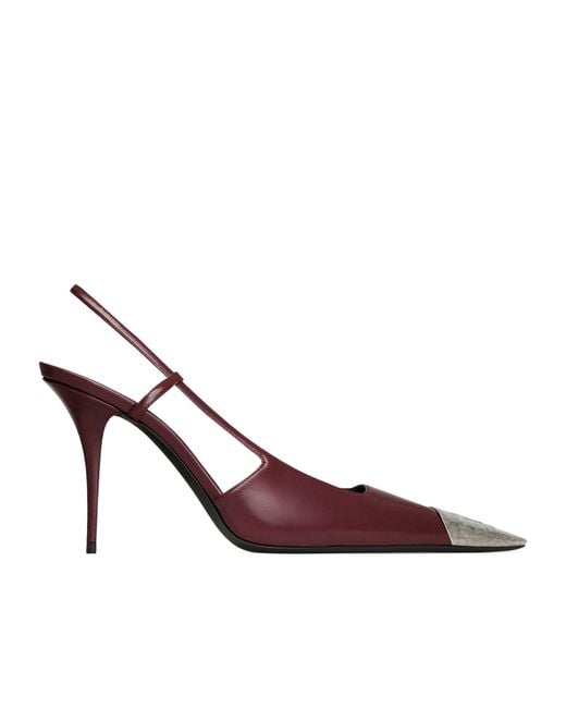Saint Laurent Brown Jeanne Slingback Pumps