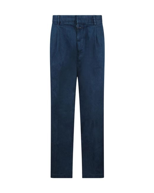 Closed Blue Cotton Pants for men
