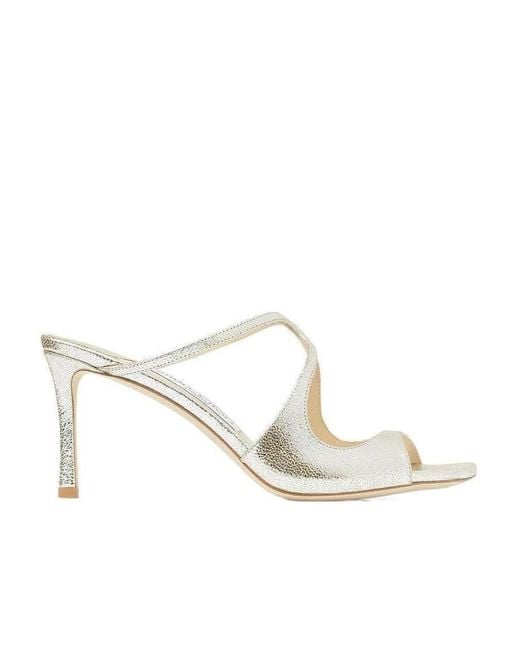 Jimmy Choo White Anise 75Mm Mules