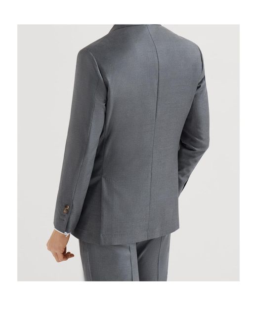 Brunello Cucinelli Blue Super 150S Virgin-Wool Four Season Batavia Twill Blazer for men