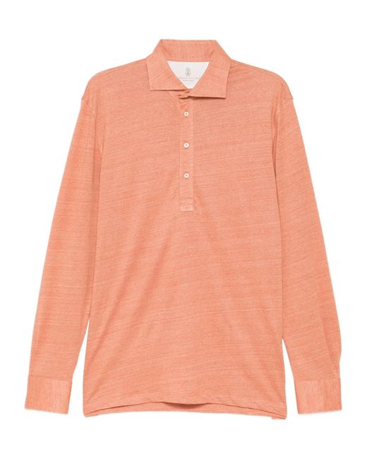 Brunello Cucinelli Pink Polo Top for men
