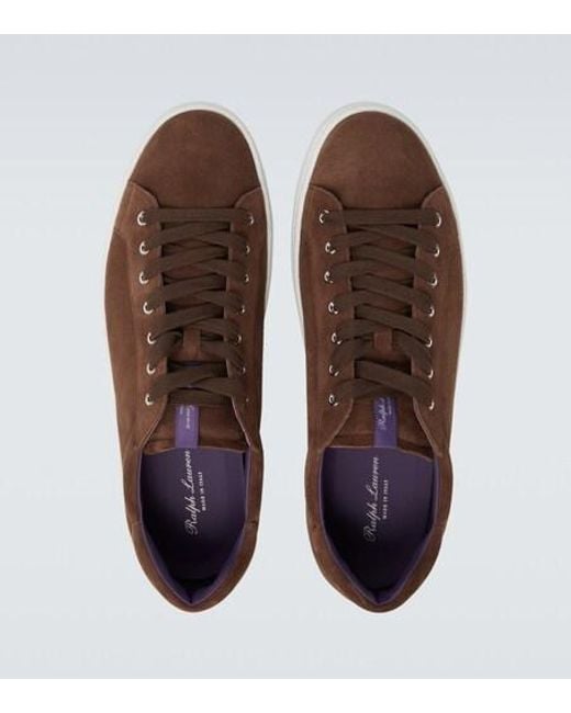 Ralph Lauren Brown Suede Sneakers for men