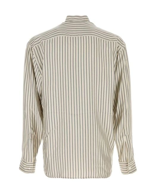 LeKasha Gray Aldar Striped Shirt for men