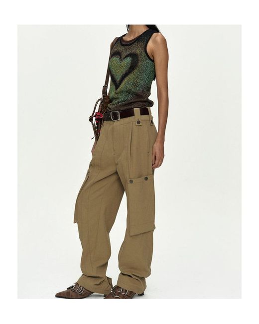 ANDERSSON BELL Green Patchwork Cargo Pants