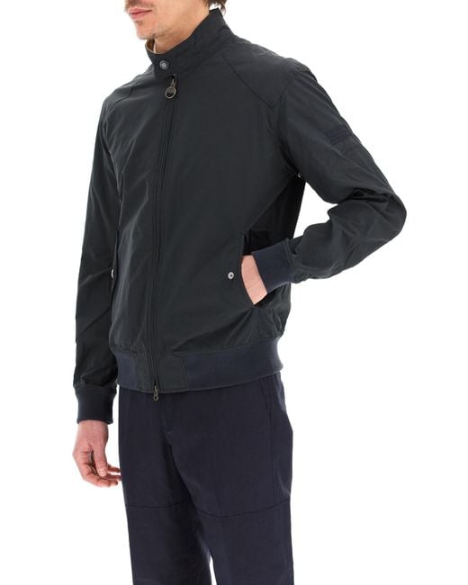 Barbour Black International Mock-Neck Bomber Jacket for men