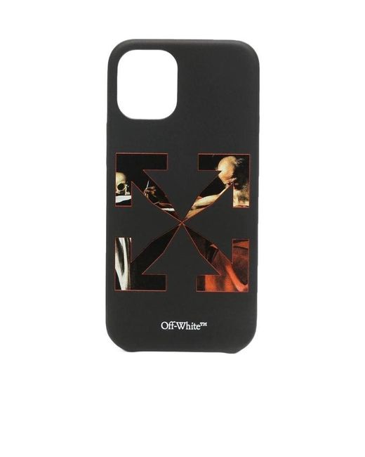 Off-White c/o Virgil Abloh Black Caravaggio Print Iphone 12 Mini Case for men