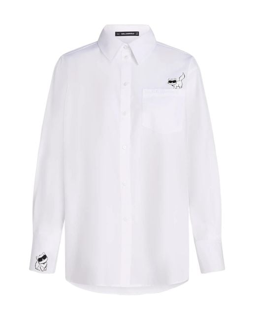 Karl Lagerfeld White Ikon Choupette Shirt