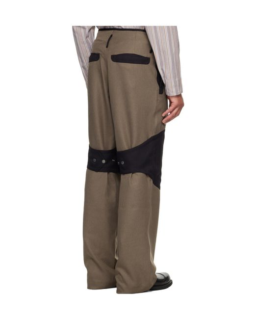 Kiko Kostadinov Brown Contrast Panel Pants for men