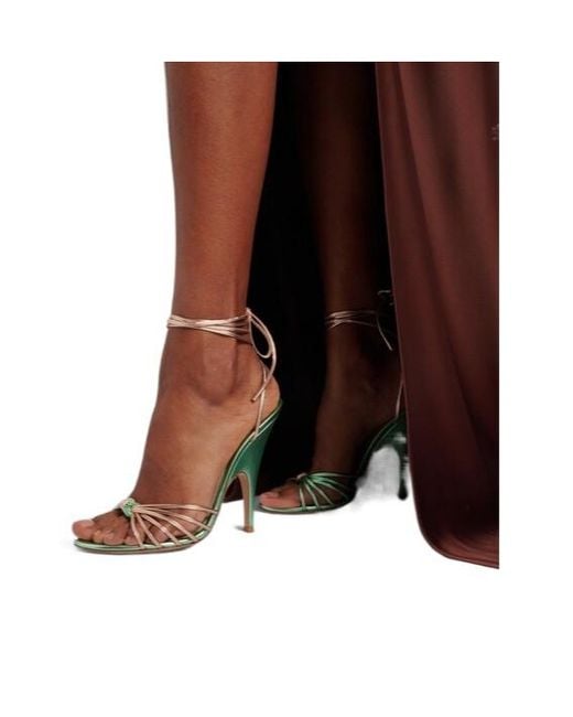 Gianvito Rossi Metallic Leather Slingback Sandals