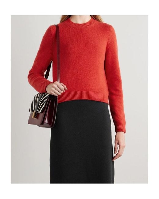 Khaite Red Long-Sleeved Knitted Shirt