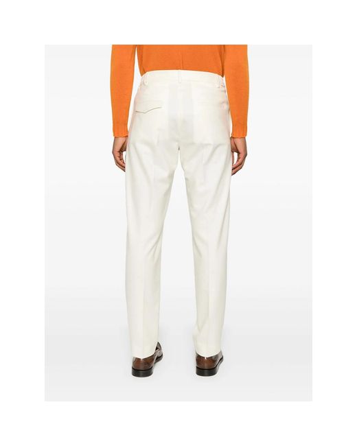 Tagliatore White Belt Loops Slacks for men