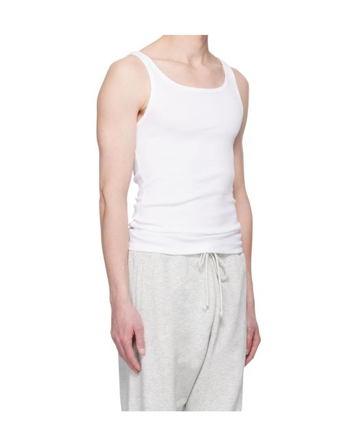 Skims White Cotton Rib Tank 3-Pack for men
