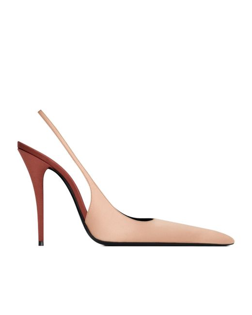 Saint Laurent White Deroche Open-Heeled High-Heeled Sandals