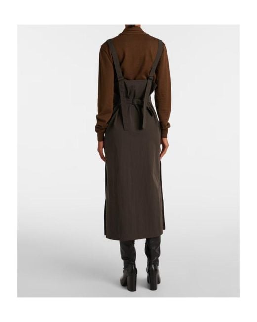 Lemaire Black Cotton-Blend Midi Skirt