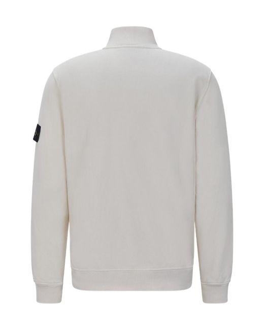 Stone Island Gray Quarter-Zip Sweatshirt for men