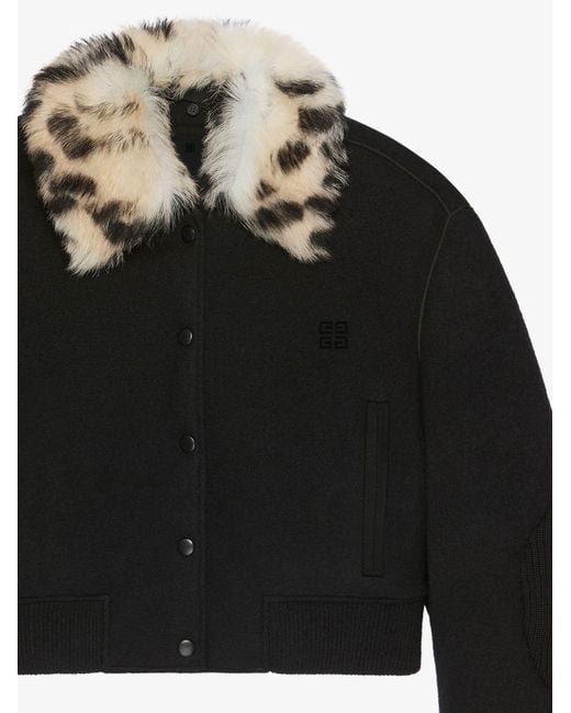 Givenchy Black Cropped Varsity Jacket
