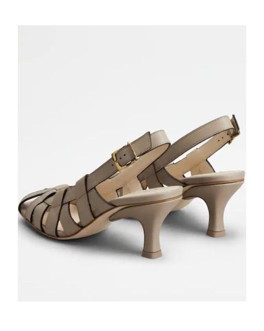 Tod's Metallic Cut-Out Leather Pumps