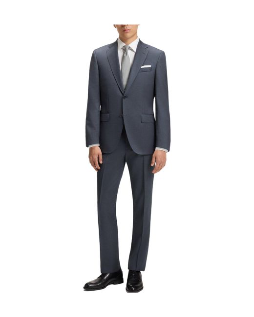 Boss Blue Single-Breasted Blazer for men