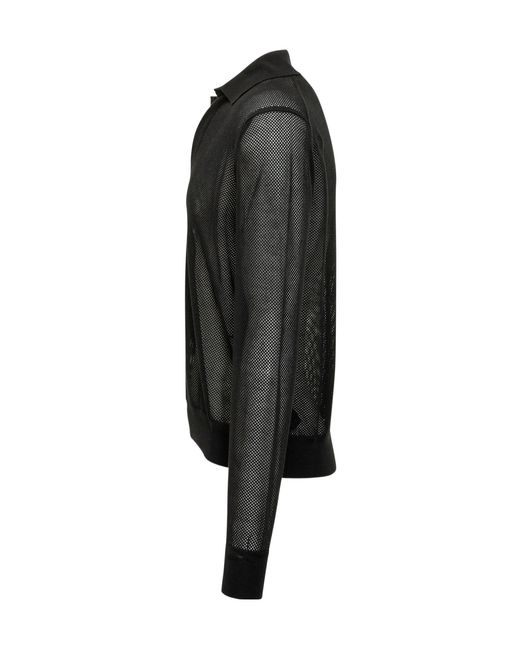 Tom Ford Black V-Neck Knitted Pullover for men