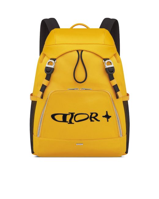 Dior Yellow And Lewis Hamilton 8 Backpack With Flap for men