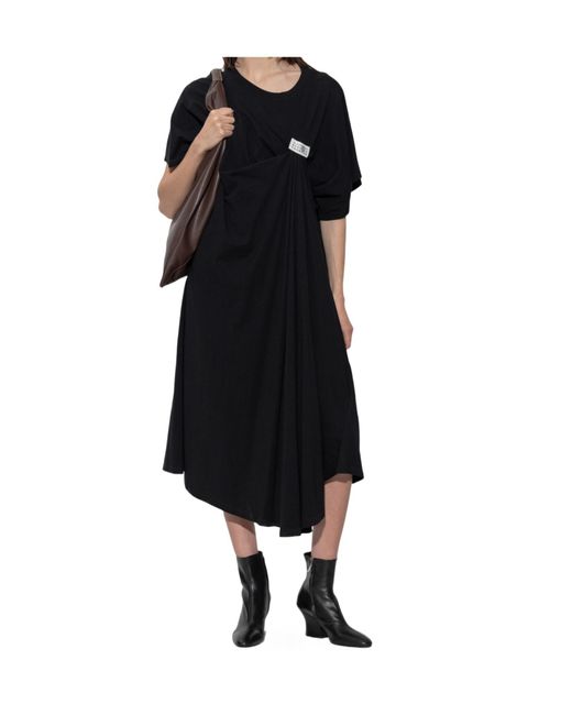 MM6 by Maison Margiela Black Logo Patch Dress