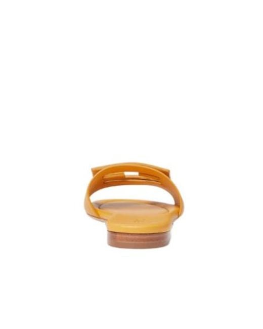 Fendi Yellow Baguette Leather Slides